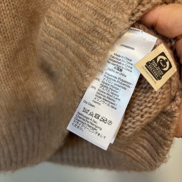 NEW Madewell Fair Isle Alpaca-Blend Sweater Camel Burgundy Size M - Picture 12 of 12